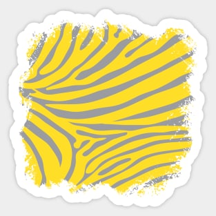 Yellow and Grey Zebra Print Sticker